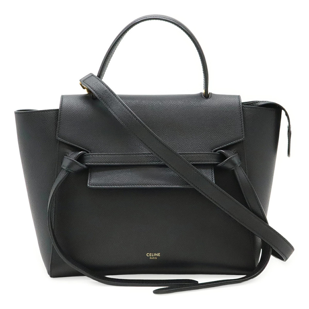 Celine Belt Bag 2way Crossbody Leather Black